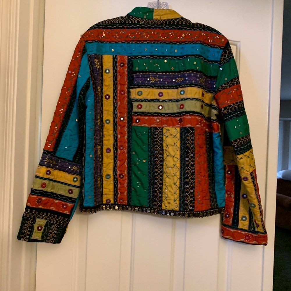 Chico’s multicolored quilted jacket size 1. - Picture 2 of 13